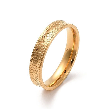 Ion Plating(IP) 304 Stainless Steel Finger Ring, Real 18K Gold Plated, 4mm,US Size 7(17.3mm)