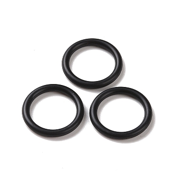 Rubber O Ring Connectors, Linking Ring, Black, 24x3mm, Inner Diameter: 18mm