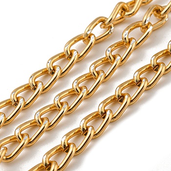 Oval Oxidation Aluminum Curb Chains, Unwelded, with Spool, Golden, Link: 8x5x1.5mm, about 98.43 Feet(30m)/Roll