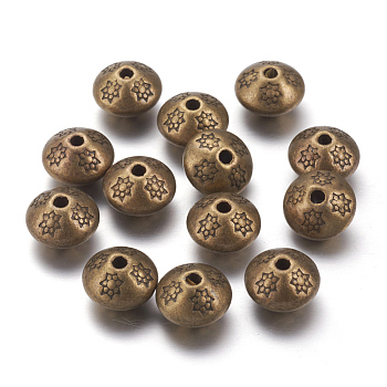 Tibetan Style Spacer Beads, Bicone, Lead Free & Nickel Free & Cadmium Free, Antique Bronze, 10.5x7.5mm, Hole: 1mm