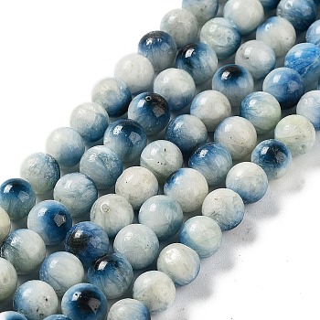 Natural Blue Ice Glacierite Stone Beads Strands, Round, 8~8.5mm, Hole: 0.9mm, about 46~47pcs/strand, 15.16 inch(38.5cm)