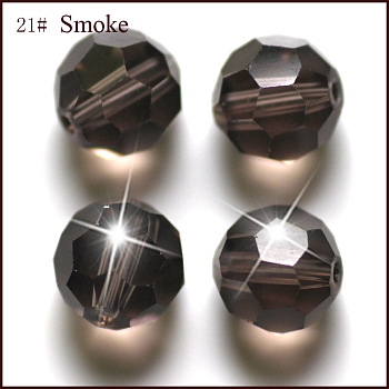 Imitation Austrian Crystal Beads, Grade AAA, Faceted(32 Facets), Round, Dark Gray, 4mm, Hole: 0.7~0.9mm