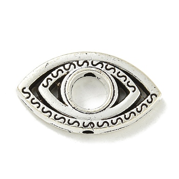 Tibetan Style Alloy Beads, Cadmium Free & Lead Free, Antique Silver, Evil Eye, 12x21x3mm, Hole: 1.6mm