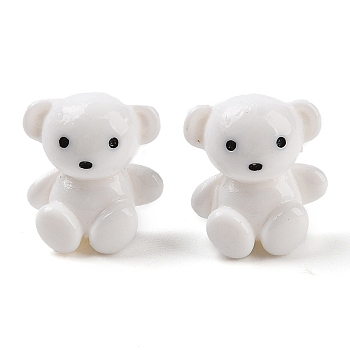 Opaque Resin Puppy Decoden Cabochons, Dog, White, 14x12x12mm