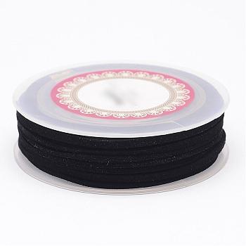Faux Suede Cord, Faux Suede Lace, Black, 3x1.5mm, about 5.46 yards(5m)/roll