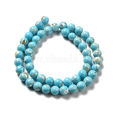 Synthetic Turquoise and Sea Shell Assembled Beads Strands(G-D482-01A-07)-3