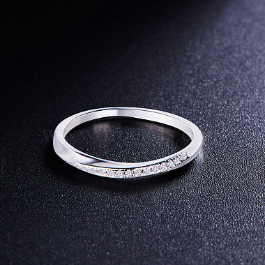 SHEGRACE Classic Rhodium Plated 925 Sterling Silver Finger Ring(JR395B)-3
