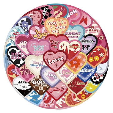 Pegatinas autoadhesivas de PVC con forma de corazón de amor de dibujos animados(STIC-PW0020-05)-2