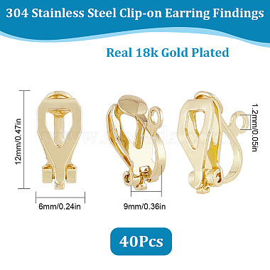 40Pcs 304 Stainless Steel Clip-on Earring Findings(STAS-SC0005-84G)-2