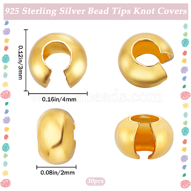 925 Sterling Silver Bead Tips Knot Covers(STER-BBC0005-94A-G)-2