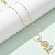 Brass Micro Pave Clear Cubic Zirconia Pendant Necklaces for Women(NJEW-M084-02G-01)-5