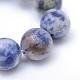 Brins de perles de jaspe tache ronde naturelle tache bleue naturelle(G-R345-6mm-14)-4