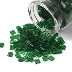 MIYUKI TILA Beads, Japanese Seed Beads, 2-Hole, (HTL146) Transparent Green, 5x5x1.9mm, Hole: 0.8mm, about 5900pcs/500g(SEED-MY05-TL146)