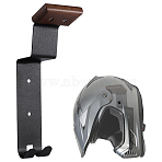 Wood & Carbon Alloy Motorcycle Helmet Rack, Wall Mount Helmet Hanger, Black, 25x7.3x11.95cm(ODIS-WH0007-96B)