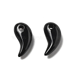 Natural Black Onyx Pendants, Magatama Charms, Dyed & Heated, 16.5~17x8x5.5mm, Hole: 1.8mm(G-L620-B05-02)