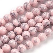 Synthetic Turquoise Beads Strands, Dyed, Round, Lavender Blush, 6mm, Hole: 1mm, about 66pcs/strand, 15.7 inch(X-TURQ-H038-6mm-XXS04)