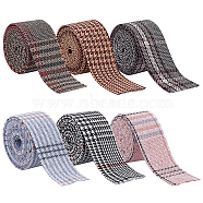 6Pcs 6 Colors Cotton Ribbons, Garment Accessories, Double Sided Tartan Pattern, Mixed Color, 1 inch(25mm), about 1.09 Yards(1m)/pc, 1pc/color(OCOR-BC0005-61)