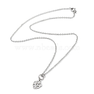 Grape Pendant Necklaces, 304 Stainless Steel Necklace, Stainless Steel Color, 17.83 inch(45.3cm)(NJEW-Q335-03B-P)