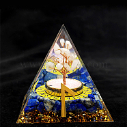Viking Rune Symbol-Water Orgonite Pyramid Resin Display Decorations, with Natural Sodalite Chips Inside, for Home Office Desk, 50~60mm(DJEW-PW0006-02R)