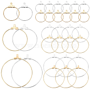 60Pcs 6 Styles Brass 2-Loops Link Pendants, Hoop Earring Findings, Platinum & Golden, 20~40mm, Hole: 1mm, 10Pcs/style(KK-SP0002-05)