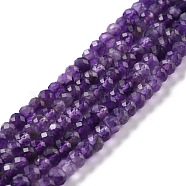 Natural Amethyst Beads Strands, Faceted, Rondelle, 6x4mm, Hole: 0.8mm, about 92pcs/strand, 15.35''(39cm)(G-K312-14B)