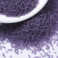 MIYUKI Delica Beads, Cylinder, Japanese Seed Beads, 11/0, (DB1265) Matte Transparent Light Amethyst, 1.3x1.6mm, Hole: 0.8mm, about 10000pcs/bag, 50g/bag(SEED-X0054-DB1265)