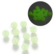Luminous Acrylic Round Beads, Glow in the Dark, Pale Green, 6mm, Hole: 1.5mm, about 4500pcs/500g(LACR-R002-6mm-01)