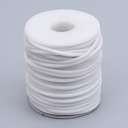 PVC Tubular Solid Synthetic Rubber Cord, No Hole, Wrapped Around White Plastic Spool, White, 3mm, about 32.8 yards(30m)/roll(RCOR-R008-3mm-30m-08)