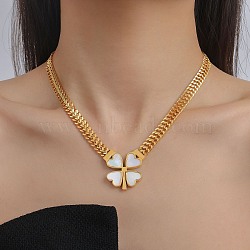 Valentine's Day 304 Stainless Steel Necklaces,  Seashell Necklaces, Golden, 17.24 inch(43.8cm)(NJEW-Q322-08G)