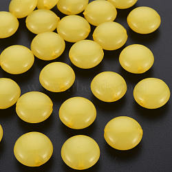 Imitation Jelly Acrylic Beads, Flat Round, Gold, 17x9.5mm, Hole: 2mm, about 316pcs/500g(MACR-S373-86-E07)