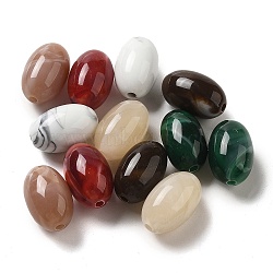 Opaque Acrylic Beads, Oval, Mixed Color, 11x17.5mm, Hole: 2.2mm, about 370pcs/500g(OACR-Z015-02)