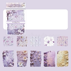 Scrapbook Paper Pad Sets, for DIY Album Scrapbook, Greeting Card, Background Paper, Violet, 85~135x81~97x0.1mm(DIY-Q050-03D)