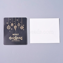 Envelope and Merry Christmas Greeting Cards Sets, for Winter Christmas Season, Holiday Gift Giving, Xmas Gifts Cards, Black, 10.8x9.1x0.05cm(DIY-I029-03E)