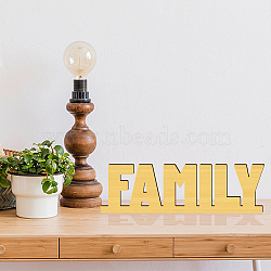 Wood & Acrylic Display Decorations, for Home Desktop Decorations, Word Family, 113x380x12.5mm(DJEW-WH0059-002)