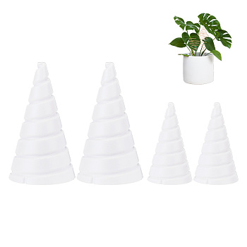 4Pcs 2 Styles Plastic Coil Winding Fixture, Winding Jig for Electroculture Gardening, Cone, White, 34.5~52x61.5~90mm, Inner Diameter: 29~45.5mm, 2pcs/style