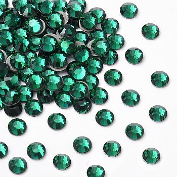 Preciosa&reg Crystal Hotfix Flatback Stones, Czech Crystal, Round(438 11 612 Chaton Rose VIVA 12 &reg), 50730 Emerald, SS6(1.9~2.1mm)