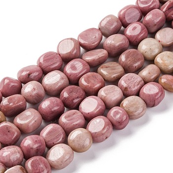 Natural Rhodonite Beads Strands, Nuggets, Tumbled Stone, 9~17x8~12x6~8mm, Hole: 1mm, about 38pcs/strand, 15.55''(39.5cm)