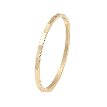 Brass Finger Rings for Women, Real 14K Gold Plated, Inner Diameter: 19mm, 1mm