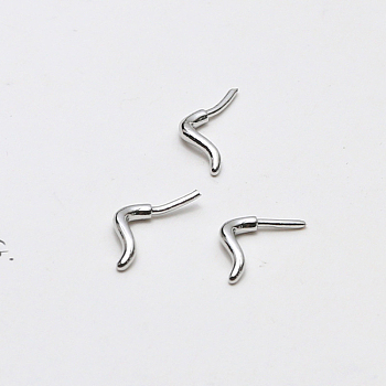 Brass Head Pins, for Ghost Witch Baroque Pearl Making, Cat Tail, Platinum, 3x4mm