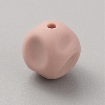 Cube Food Grade Eco-Friendly Silicone Beads, Dark Salmon, 15x15x15mm, Hole: 2mm
