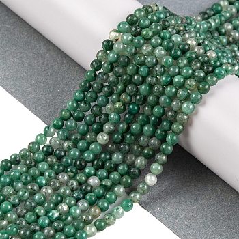 Natural African Jade Bead Strands, Round, 3mm, Hole: 0.8mm, about 126pcs/strand, 16 inch