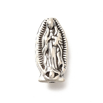 Tibetan Style Alloy Beads, Cadmium Free & Lead Free, Virgin Mary, Antique Silver, 18x9x5mm, Hole: 1.7mm