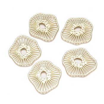 Alloy Filigree Joiners Links connectors, for Jewelry DIY Craft MakingLight Gold, 35.5x33x1mm
