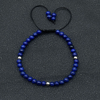 Adjustable Natural Sodalite Braided Beaded Bracelets for Women, 