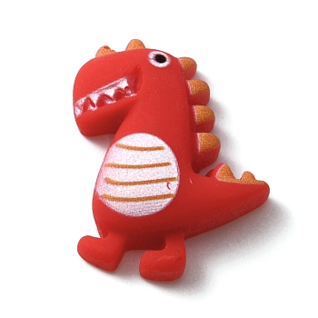 Opaque Resin Cabochons, Dinosaur, Red, 24x19x6mm