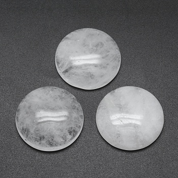 Natural Quartz Crystal Cabochons, Rock Crystal Cabochons, Half Round, 24.5~25x4~7mm