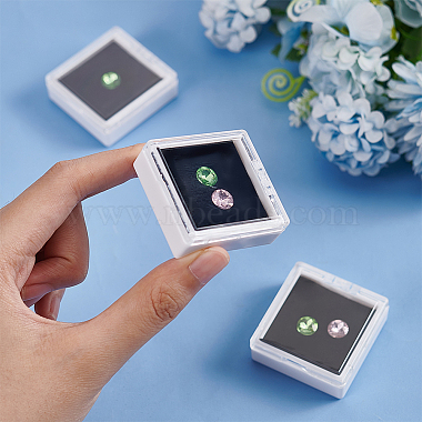 White Acrylic Loose Diamond Display Boxes with Clear Hinged Lid(CON-WH0092-18A)-3