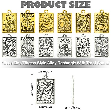 18Pcs 6 Styles Zinc Tibetan Style Alloy Pendants(FIND-YW0004-70A)-3