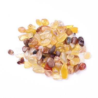 7mm Chip Yellow Agate Beads