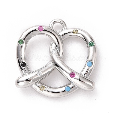 Platinum Colorful Food Brass+Cubic Zirconia Charms